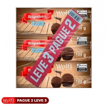 KIT PROMOCIONAL PAGUE 2 LEVE 3 DE BRIGADEIRO ZERO ACUCAR WOLFS