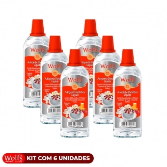 KIT COM 6 UNIDADES DE ADOCANTES WOLFS CICLAMATO E SACARINA 100ML