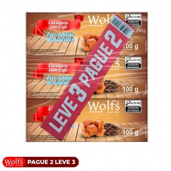 KIT PROMOCIONAL PAGUE 2 LEVE 3 DE CARAMELO COM CAFE ZERO ACUCAR WOLFS