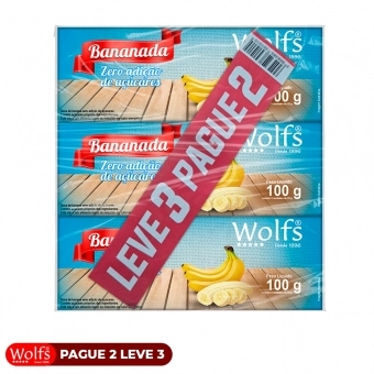 KIT PROMOCIONAL PAGUE 2 LEVE 3 DE BANANADA ZERO ACUCAR WOLFS