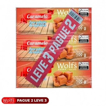KIT PROMOCIONAL PAGUE 2 LEVE 3 DE CARAMELO ZERO ACUCAR WOLFS