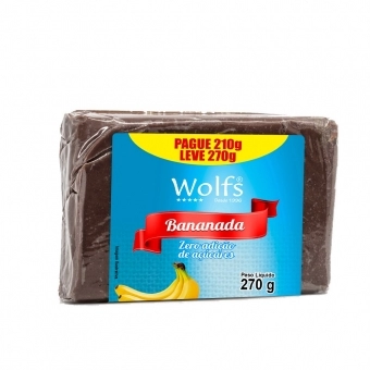 BANANADA CREMOSA WOLFS ZERO AÇUCAR 270 G