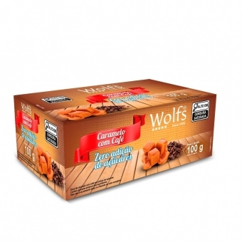 CARAMELO COM CAFE WOLFS ZERO AÇUCAR 100g (DISPLAY)