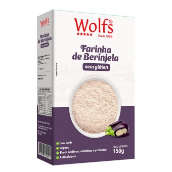 FARINHA DE BERINJELA SEM GLÚTEN WOLFS 150G