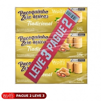 KIT PROMOCIONAL PAGUE 2 LEVE 3 DE PACOCA DE TRADICIONAL ZERO ACUCAR WOLFS