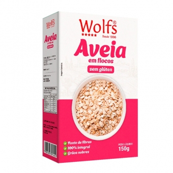 AVEIA EM FLOCOS SEM GLÚTEN WOLFS 150G
