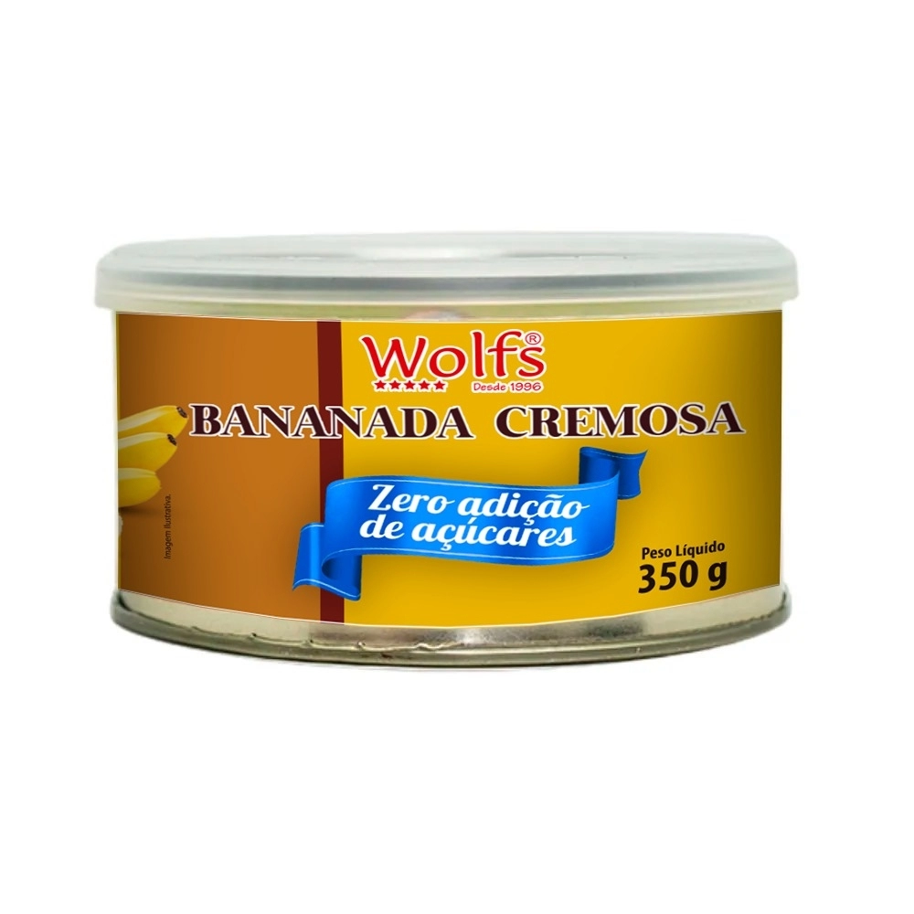BANANADA CREMOSA WOLFS ZERO AÇUCAR 350 G - LATA