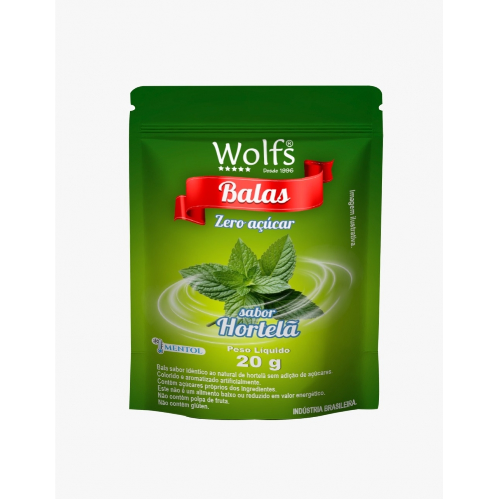 BALA DE HORTELA ZERO AÇUCAR 20g PAUCH/DISPLAY