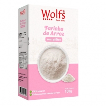 FARINHA DE ARROZ SEM GLÚTEN WOLFS 150G