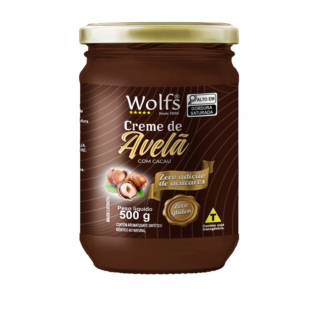 CREME DE AVELA WOLFS ZERO AÇUCAR POTE 500g